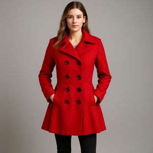 Moda International Scarlet Pea Coat